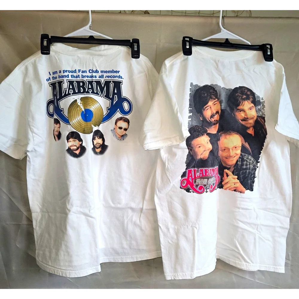 2 Alabama Fan Club Member 1999/2003 Country Music T-Shirts, Size X-Large/large